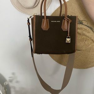 Khaki green canvas Michael Kors bag
